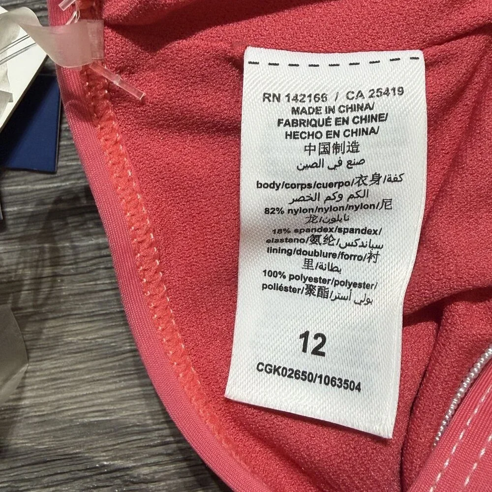 NEW Habitual Girls Twist Front Tankini Size 12 Youth Coral Pink UPF 50 Swim Top